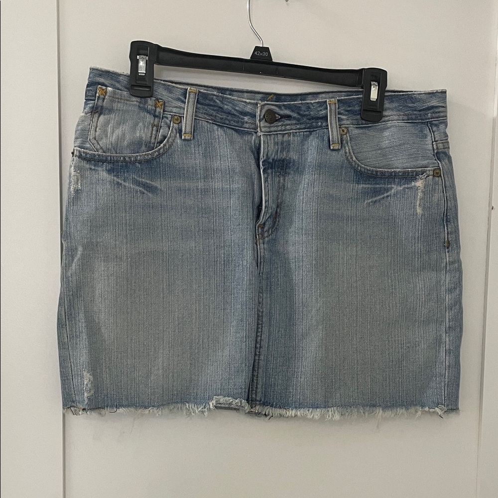 Casual Light Blue Denim Mini Skirt